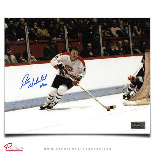 Peter Mahovlich Montreal Canadiens Autographed 8x10 Photograph Around the Net