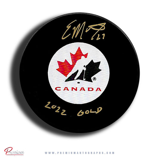 Emma Maltais Team Canada Autographed Puck w/ 2022 Gold Inscription