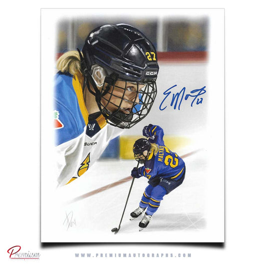 Emma Maltais PWHL Toronto Sceptres Autographed 12x18 Alex Douglas Print