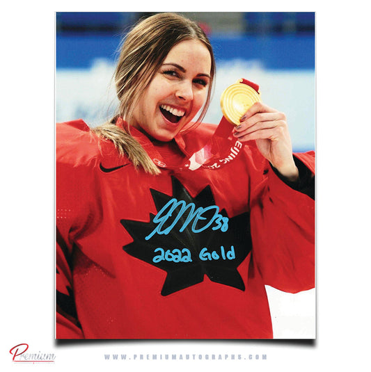 Emerance Maschmeyer Team Canada Autographed 8x10 Photograph 2022 Gold Inscription