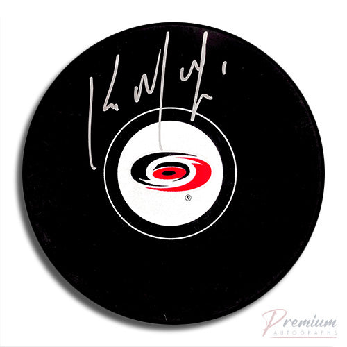 Kirk McLean Carolina Hurricanes Signed Puck