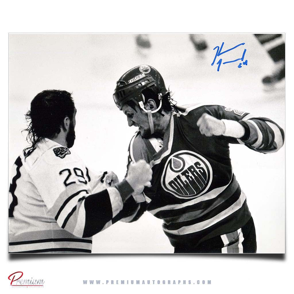 Kevin McClelland Edmonton Oilers Autographed 8x10 Flight Vs. Bruins ...
