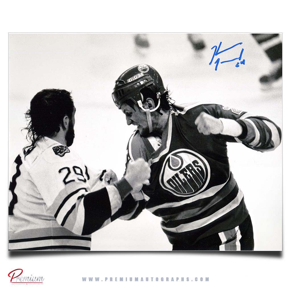 Kevin McClelland Edmonton Oilers Autographed 8x10 Flight Vs. Bruins
