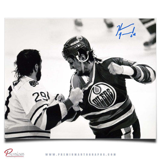 Kevin McClelland Edmonton Oilers Autographed 8x10 Flight Vs. Bruins
