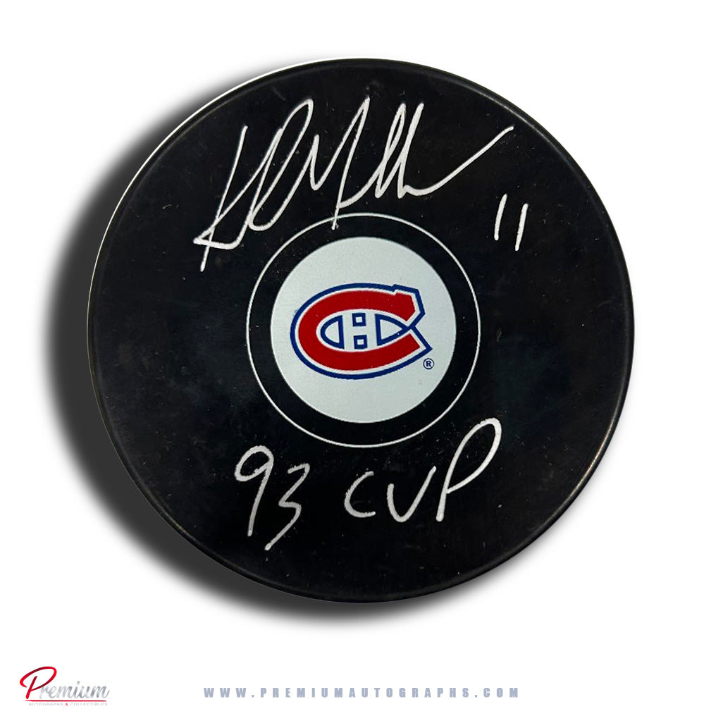 Kirk Muller Montreal Canadiens Autographed Puck w/ 93 Cup Inscription