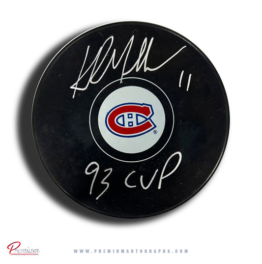 Kirk Muller Montreal Canadiens Autographed Puck w/ 93 Cup Inscription