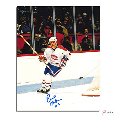 Pierre Mondou Montreal Canadiens Signed 8x10 Behind Net