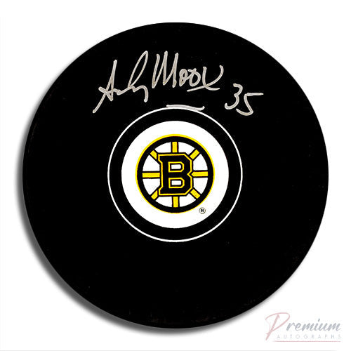 Andy Moog Boston Bruins Signed Puck