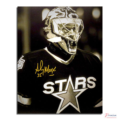 Andy Moog Dallas Stars Signed 8x10 Photograph Sepia Closeup