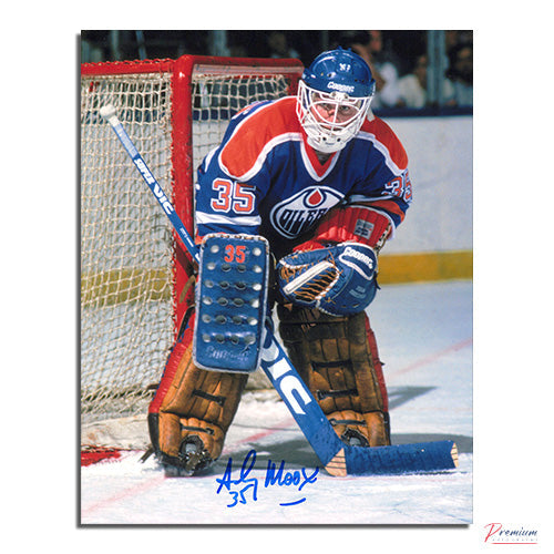 Andy Moog Edmonton Oilers Signed 8x10 Photograph In Net