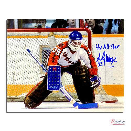 Andy Moog All-Stars Signed 8x10 Photograph w/ 4x All- star Inscription