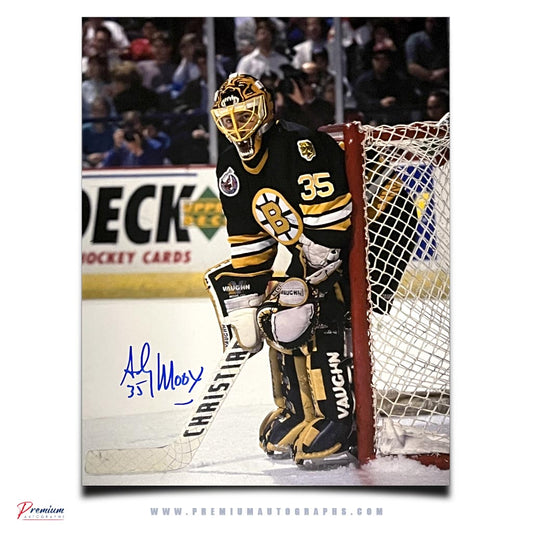 Andy Moog Boston Bruins Signed 11x14 Photograph In the Net