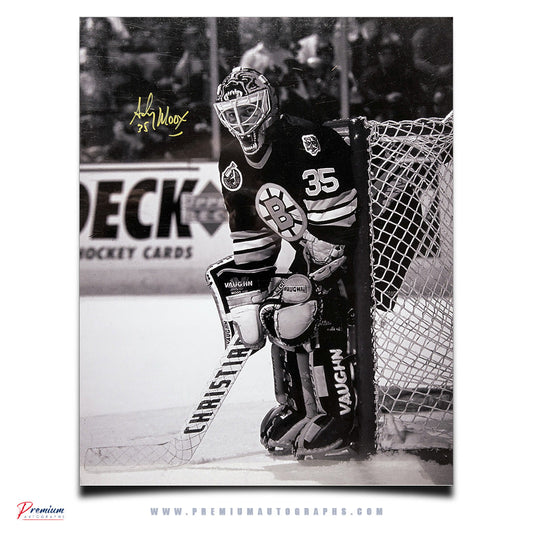 Andy Moog Boston Bruins Signed 16x20 Photograph In the Net