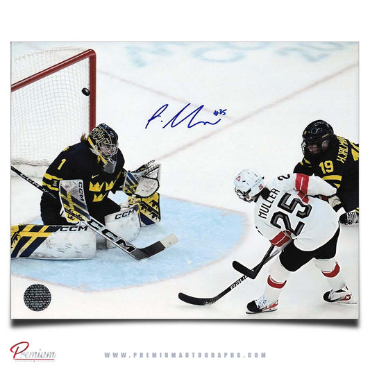 Alina Muller Team Switzerland Autographed Olympic 8x10 Photograph Goal Vs. Sweden