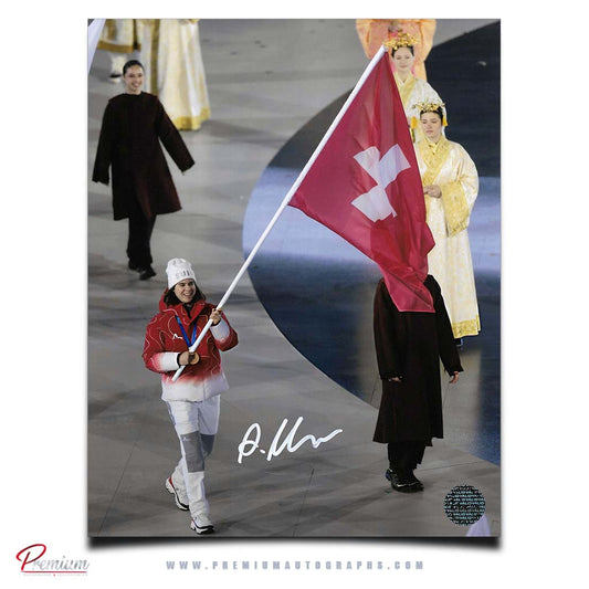 Alina Muller Team Switzerland Autographed Olympic 8x10 Photograph Flag Bearer