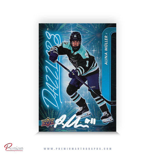 Alina Muller Boston Fleet Autographed 2024-25 Upper Deck PWHL Hockey Card #DZ-16 Dazzlers Insert