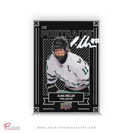 Alina Muller Boston Fleet Autographed 2023-24 Upper Deck PWHL Hockey Card UD Portraits #P-9