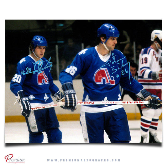 Anton Stastny & Peter Stastny Quebec Nordidues Signed 8x10 Photograph on Ice Together