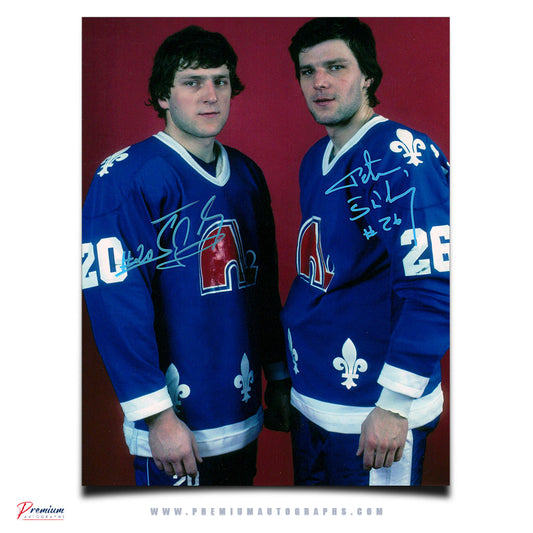 Anton Stastny & Peter Stastny Quebec Nordidues Signed 8x10 Photograph Portrait Together