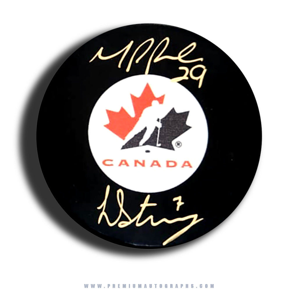 Marie-Philip Poulin & Laura Stacey Team Canada Signed Puck