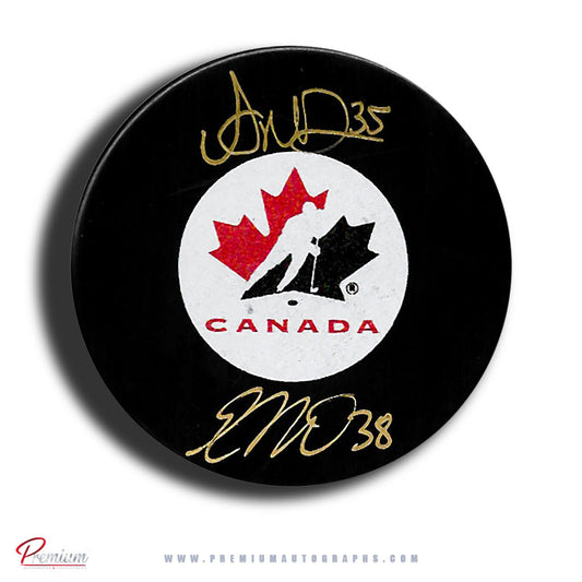 Ann-Renee Desbiens & Emerance Maschmeyer Team Canada Autographed Puck