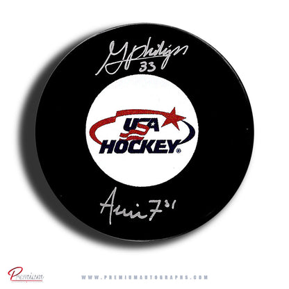 Gwyneth Philips & Aerin Frankel Team USA Autographed Puck