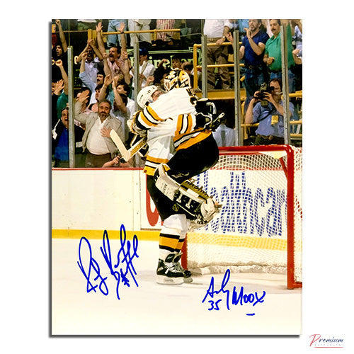 Ray Bourque & Andy Moog Boston Bruins Signed 8x10 Photograph Celebration