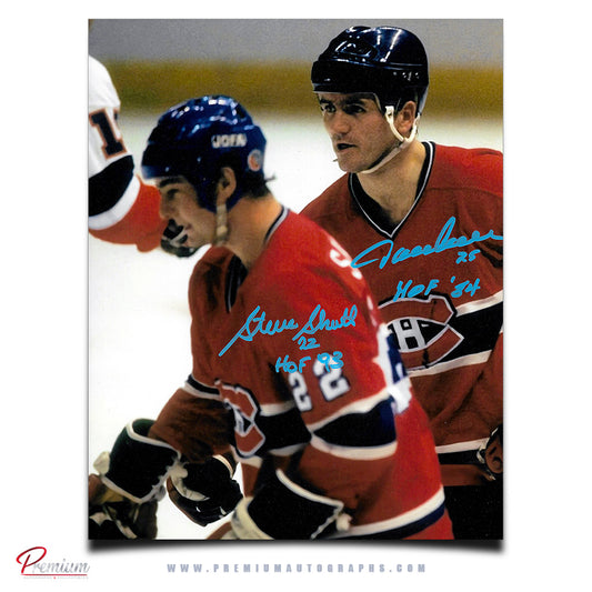Steve Shutt & Jacques Lemaire Montreal Canadiens Autographed 8x10 Photograph On Ice w/ HOF Inscriptions