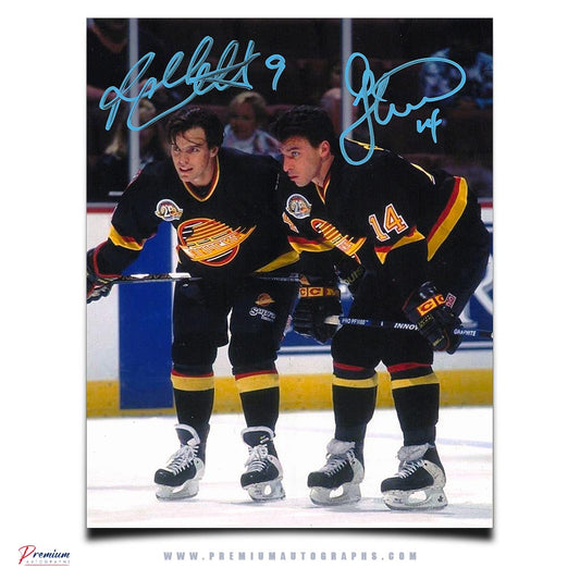 Geoff & Russ Courtnall Vancouver Courtnall Canucks Signed 8x10 Photograph Brothers Portrait