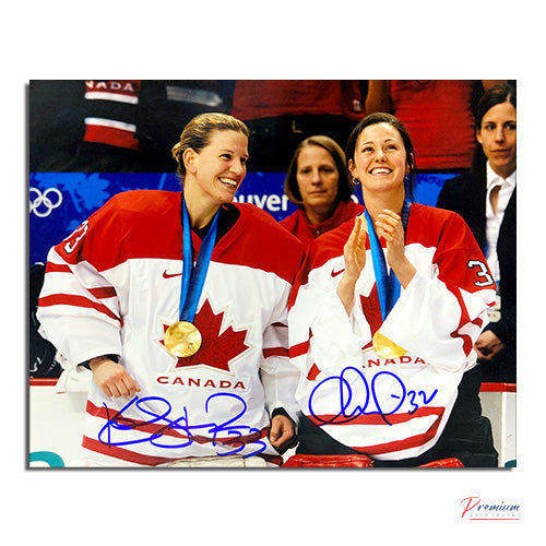 Kim St-Pierre & Charline Labonte Team Canada Signed 8x10 Photograph Gold Medal Celebration