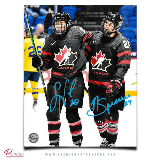 Sarah Nurse, Natalie Spooner Team Canada Autographed 8x10 Photograph Goal Celebration