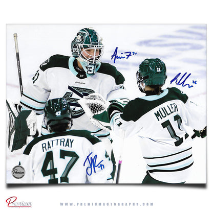 Aerin Franke, Alina Muller & Jamie Lee Rattray  Boston Fleet PWHL Autographed 8x10 Photograph Celebration