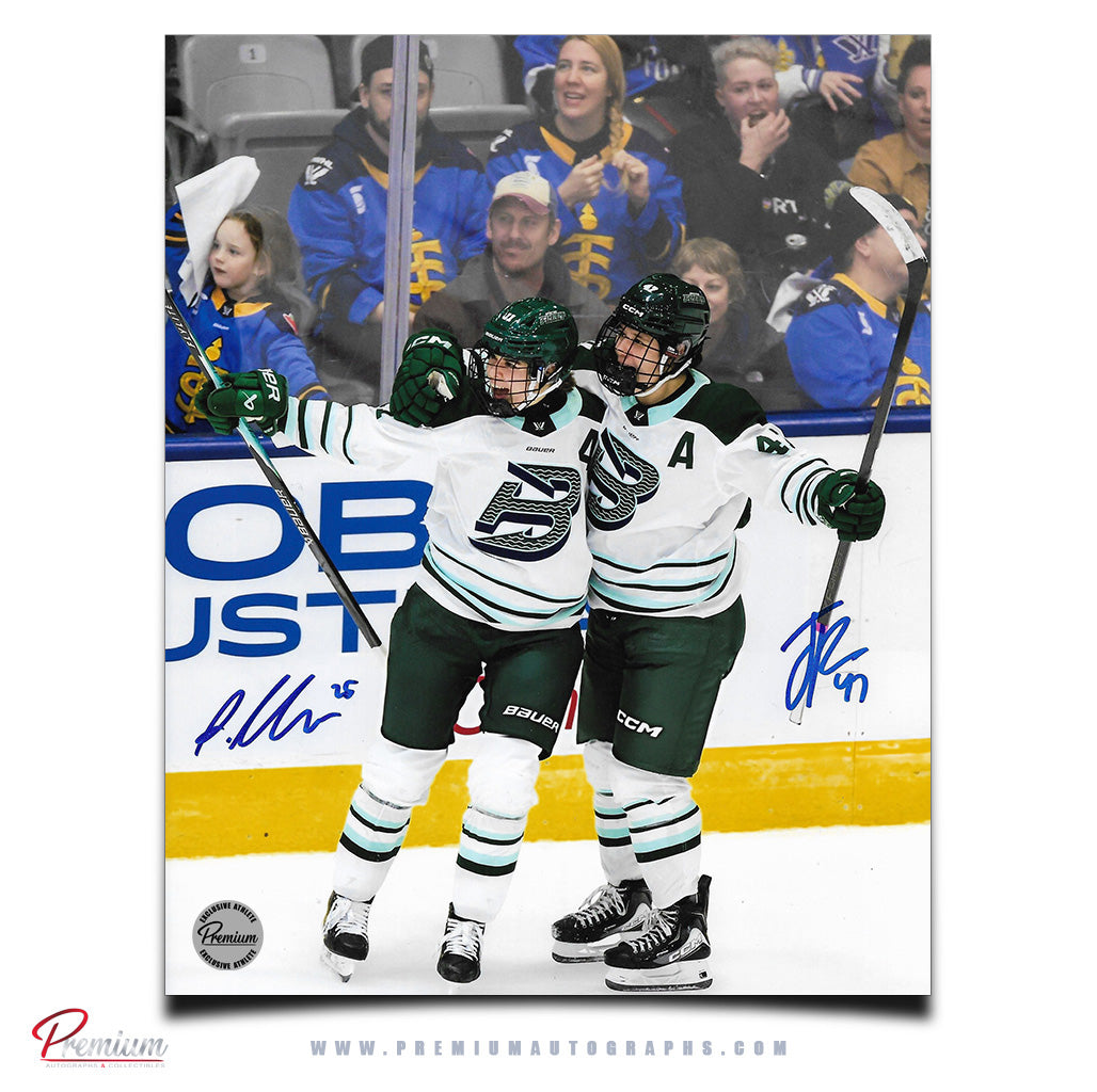 Alina Muller & Jamie Lee Rattray  Boston Fleet PWHL Autographed 8x10 Photograph Goal Celebration