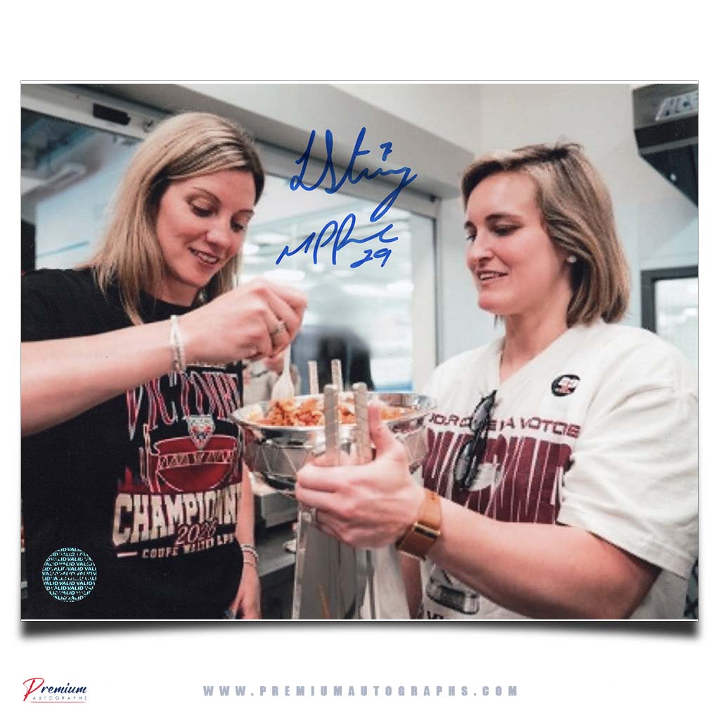 Laura Stacey & Marie-Philip Poulin Montreal Victoire PWHL Autographed 8x10 Photograph 2025-26 Walter Cup Celebration