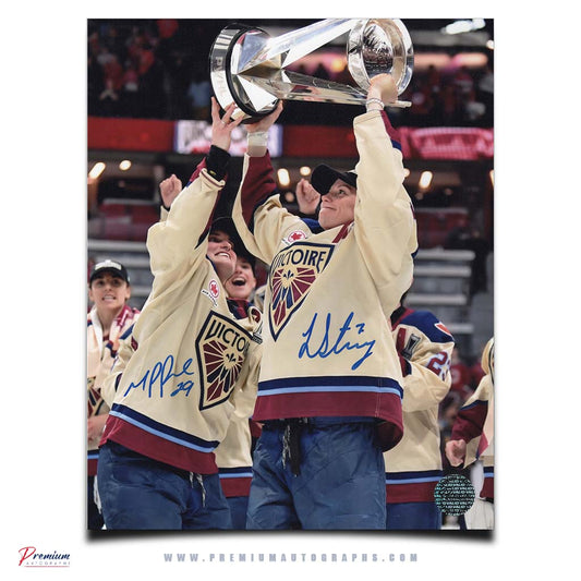 Laura Stacey & Marie-Philip Poulin Montreal Victoire PWHL Autographed 8x10 Photograph 2025-26 Walter Cup Celebration On Ice