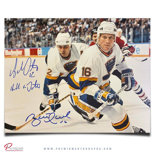 Adam Oates & Brett Hull St. Louis Blues Autographed 11x14 Teammates w/ Hull & Oates Inscription