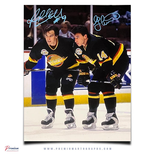 Russ & Geoff Coutnall Vancouver Canucks Signed 11x14 Photograph Brothers