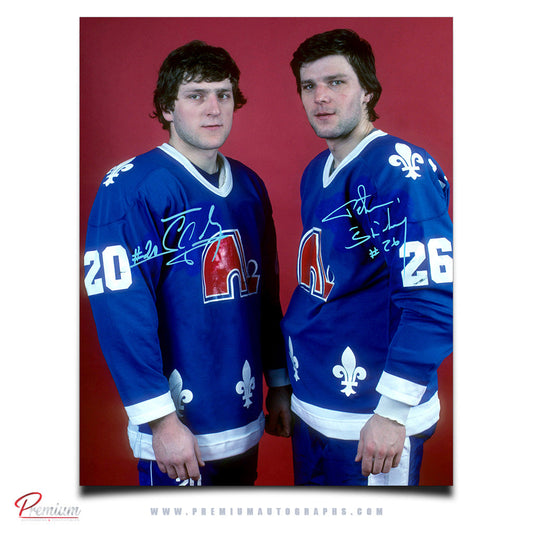 Marian Stastny & Peter Stastny Quebec Nordiques Autographed 16x20 Brothers Portrait