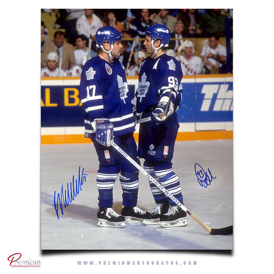 Wendel Clark & Doug Gilmour Toronto Maple Leafs Autographed 11x14 Discussion