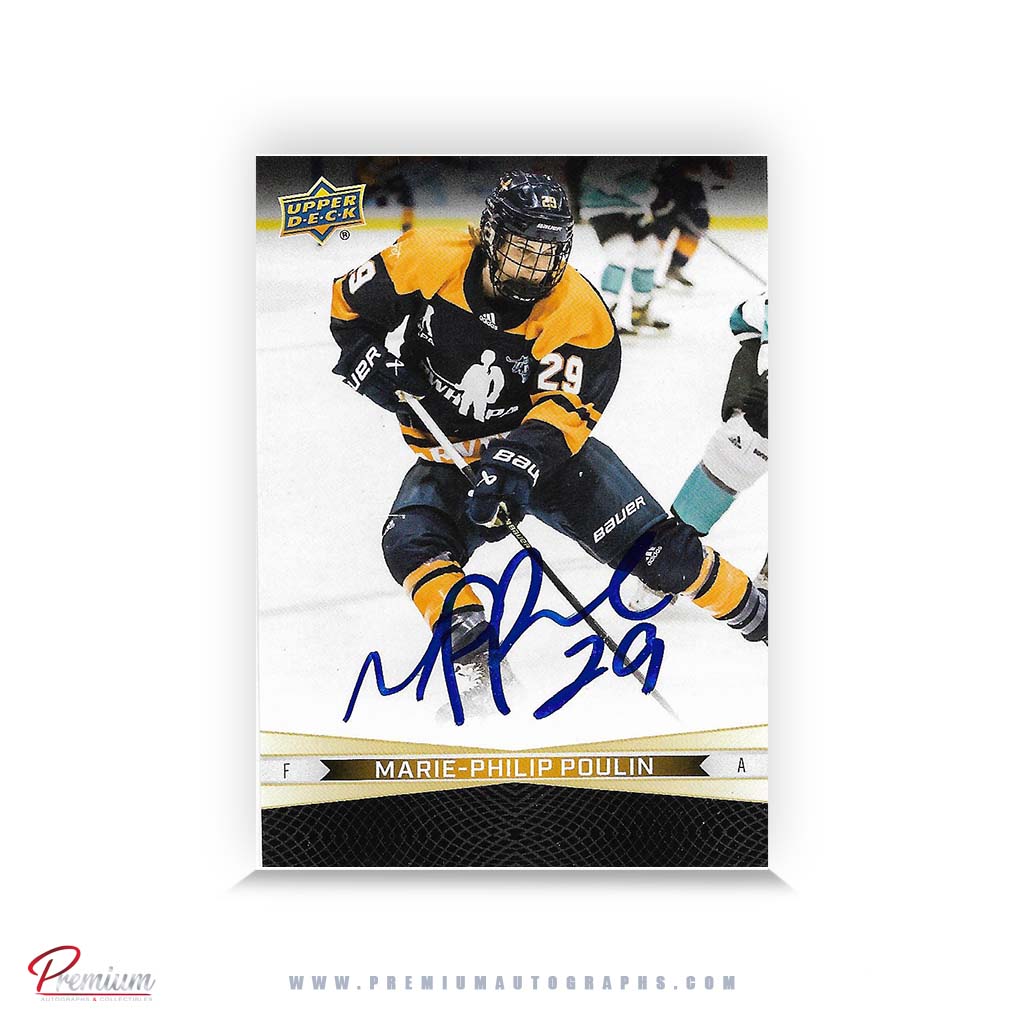 Marie-Philip Poulin & Jessie Eldrige  PWHL Dual Autographed 23-24 Upper Deck  Tim Hortons Hockey Card #93