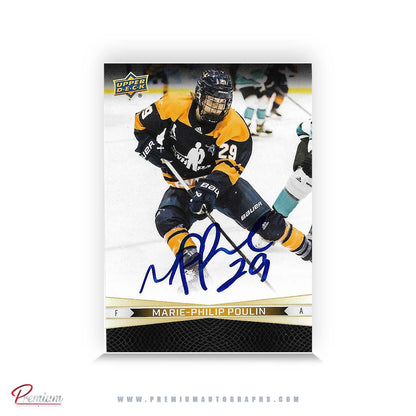 Marie-Philip Poulin & Jessie Eldrige  PWHL Dual Autographed 23-24 Upper Deck  Tim Hortons Hockey Card #93