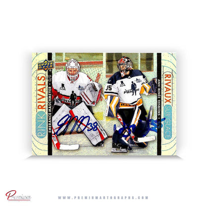 Emerance Mashemeyer & Ann-Renne Desbiens  PWHL Dual Autographed (Front & Back) 23-25 Upper Deck  Tim Hortons Hockey Card #RR-7 Rink Rivals insert