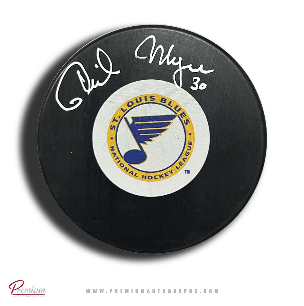 Phil Myres St. Louis Blues Autographed Vintage Puck