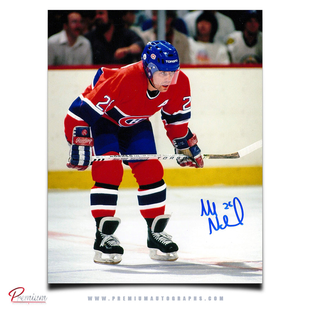 Mats Naslund Montreal Canadiens Signed 8x10 Photograph Faceoff