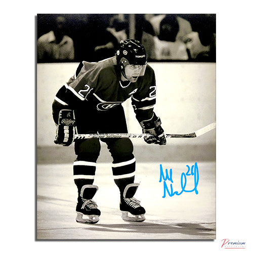 Mats Naslund Montreal Canadiens Signed 8x10 Photograph B/W Faceoff