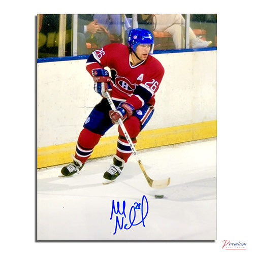 Mats Naslund Montreal Canadiens Signed 8x10 Photograph with the Puck (2)