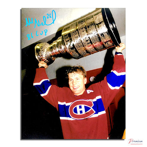 Mats Naslund Montreal Canadiens Signed 8x10 Photograph Stantley Cup w/ 86 Cup Inscription