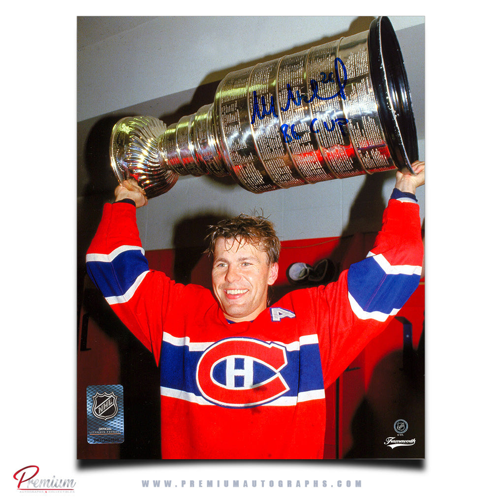 Mats Naslund Montreal Canadiens Signed 8x10 Photograph Stanley Cup Celebration