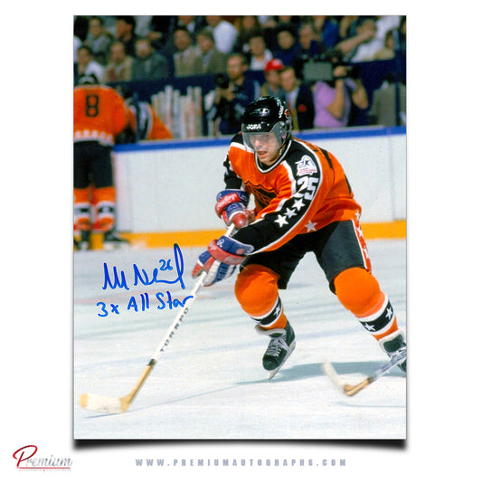 Mats Naslund NHL Campbell All Star Signed 8x10 Photograph w/ x3 All Star Inscription