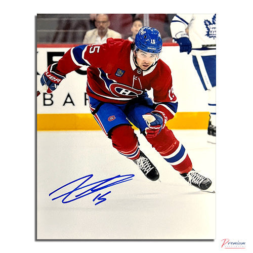 Alex Newhook Montreal Canadiens Signed 8x10 Photograph On the Rush